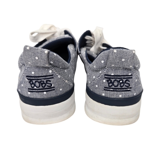 Skechers Bobs Memory Foam Woman's Size 8W Polka Dot Casual Sneakers Shoes Blue - Picture 8 of 12